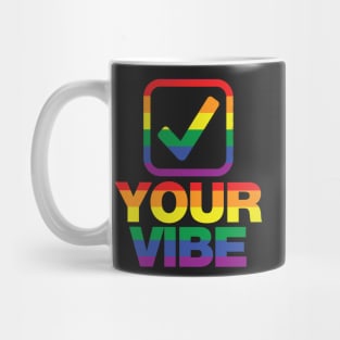 Check your vibe tick box rainbow design Mug